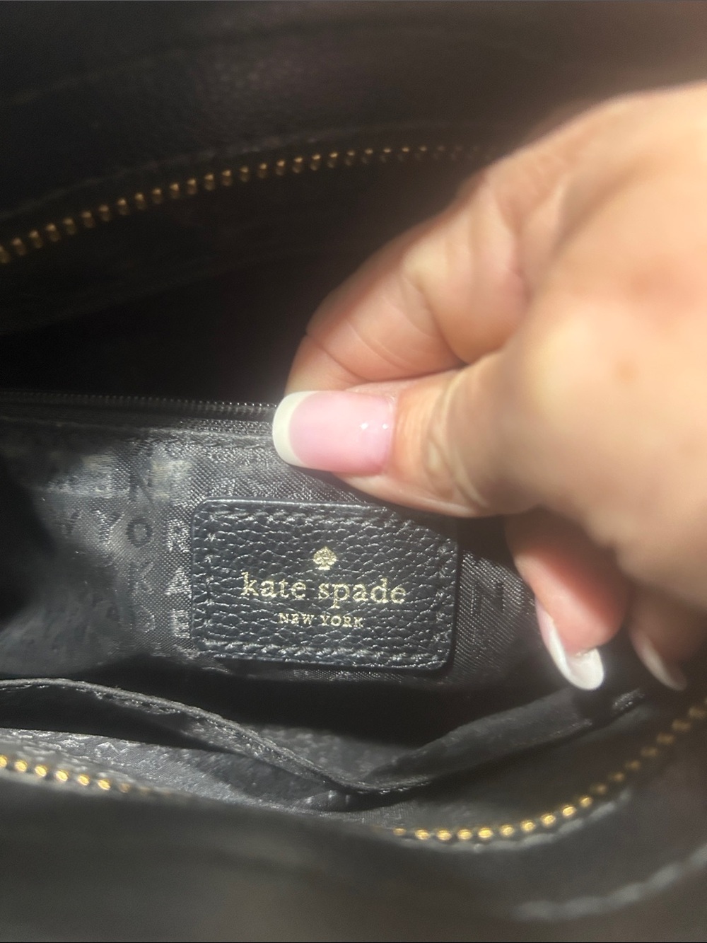 kate spade Black & Cream Structured Leather Satchel - Picture 7 of 8